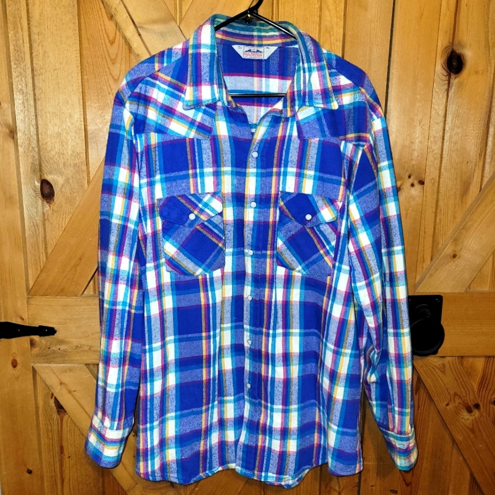 Dakota  Five Brother Flannel Button Down Shirt Tall Man Vintage  Xl Mens